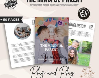 Mindful Parenting eBook with Master Resell Rights eBook – Positive Parenting Digital Guide for Self-Help | Editable Canva eBook