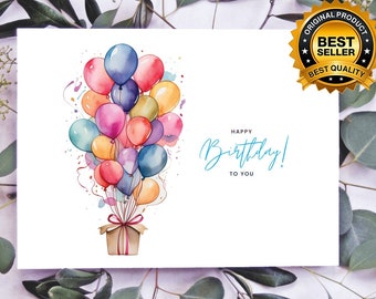 Happy Birthday Card . DIGITAL Download . Printable Birthday Card . Printable Happy Birthday Card . Printable Card