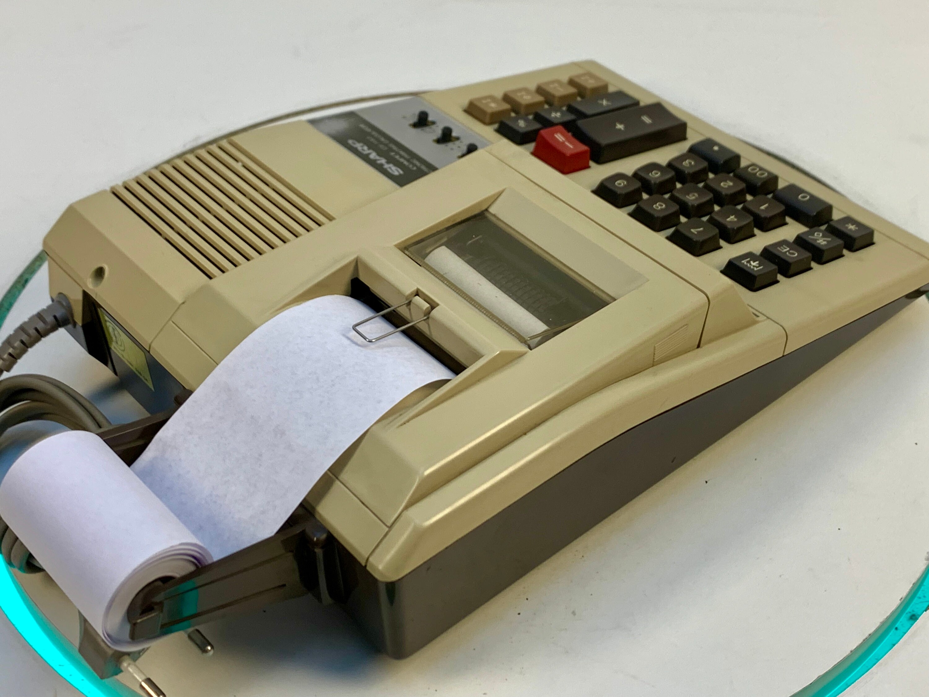 70s Sharp Compet CS-1183 Desktop Minimalistic Cream Vintage