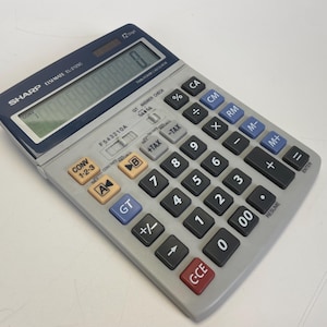 Sharp EL-2125C Elsimate, Vintage 12-digit Answer Check Feature Desktop Calculator with Large, Movable LCD Display