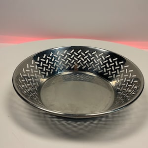 Alessi Ettore Sottsass Fruit Or Bread Bowl Silver Stainless Steel / Vintage Alessi 90s