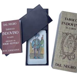 1979 Tarocco Indovino, Dal Negro prima edizione OOP Cards, raro mazzo di tarocchi italiano completo illustrato a mano da collezione vintage + libretto