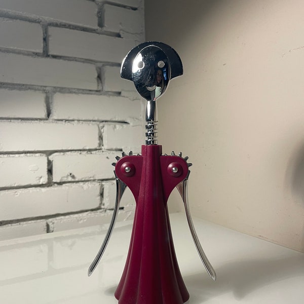 Alessi Iconic Anna G Corkscrew in Rare Wine Red