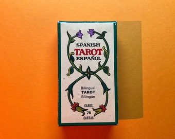1978 Spanish Bilingual Tarot Cards, OOP Fourtiner Unique Bright Vintage Deck + Booklet by Stuart. R Kaplan, Based on 1736 Original Woodcuts