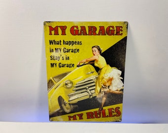 Vintage Stahl Poster, Garagenposter, kultiges Stahlgaragenposter