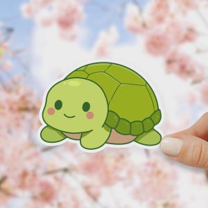 Probably Thinking About My Turtle Sticker Cute Animal Pet Lover Decal Kawaii Turtle Gift Laptop Sticker Green Vinyl Adorable Cartoon Pet