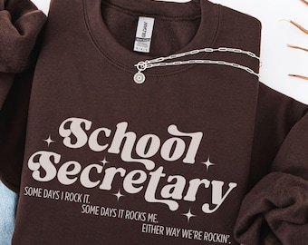 School Secretary Retro Sweatshirt, Administrative Assistant Crewneck, Attendance Clerk Top, Back to School Chaos Coordinator Staff Shirt
