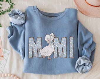 Mimi Mother Goose Comfort Colors Sweatshirt, Vintage Style Crewneck, Cottagecore Farmhouse Cozy Sweater, Grandmacore Country Gift