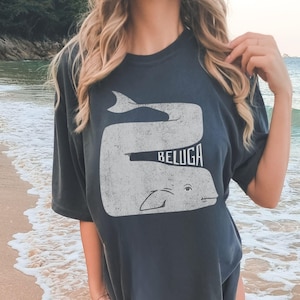 Beluga Whale Comfort Colors Shirt Respect the Locals Marine Animal Tshirt Coastal Grandma Orcas Shirt Gift Whale Lover Coconut Girl Beach