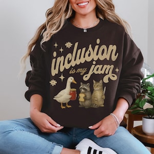 Inclusion Is My Jam Teacher Sweatshirt, Ras du cou pour l'éducation spéciale et sensibilisation à l'autisme, Pull ABA pour la neurodiversité, Cadeau BCBA RBT pour thérapeute