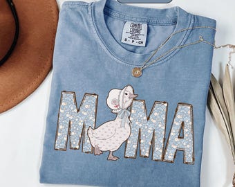 MAMA Goose Comfort Colors Shirt, Vintage Style Tshirt, Cottagecore Farmhouse Cozy Tee, Grandmacore Country Gift