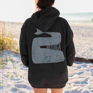 Beluga Whale Hoodie Whale Hooded Sweatshirt Respect the Locals Top Marine Animal Shirt Coastal Grandma Orcanize Gift Whale Lover Oceancore