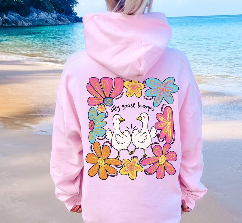 Silly Goose Bumps Hoodie One Silly Goose Lover Retro Groovy 70s Funky ...