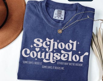 School Counselor Retro Comfort Colors Shirt, Guidance Gift, Sped Teacher Mental Health Sped Grad Tee