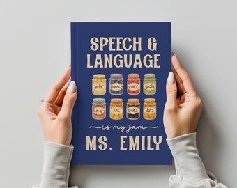 Speech & Language Is My Jam Hardcover Journal, Custom SLP Notebook, Speech Therapist Gift,  AAC School Staff Appreciation
