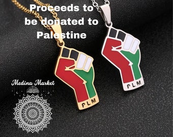 Palestinian Lives Matter Pendant - Unisex Necklace - Gold & Silver Chain