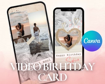 Animated Birthday Card, Video Card, Digital Video Birthday Card, Birthday Card For a Friend, Video Collage Card, Scrapbook Card, 18th