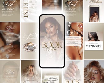 Instagram Story Templates, AI Visuals, Canva Editable, Ivory And Beige, Luxury (Digital Download)
