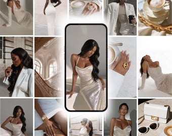 Ivory And Beige photos digital marketing girl boss stock images luxury AI