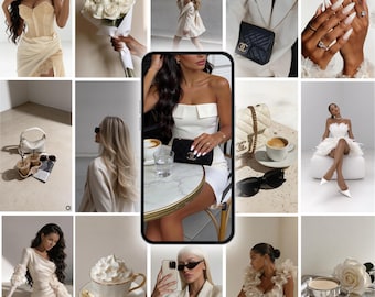 Luxury Beige Ivory Stock Photos, Neutral Branding Images (AI Generated)