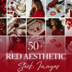 Red faceless luxury stock photos | Aesthetic feminine | Digital marketing | Instagram reels | Feminine images| Faceless ai uniques |Branding