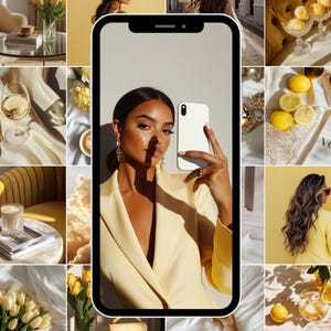 Yellow faceless luxury stock photos | Aesthetic feminine | Digital marketing | Instagram reels | Feminine images|Faceless ai unique|Branding