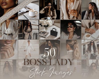 Faceless Business Stock Photos: Beige & Gold Marketing Images (Canva PDF)