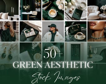 Green Stock Photos, Faceless Instagram Images (Canva PDF)