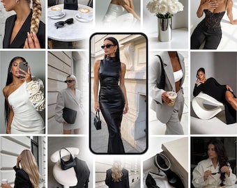 Neutral photos  digital marketing girl boss stock images luxury business AI