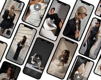 AI Instagram Reels Videos, Black, Business, Canva Templates (Digital Download)