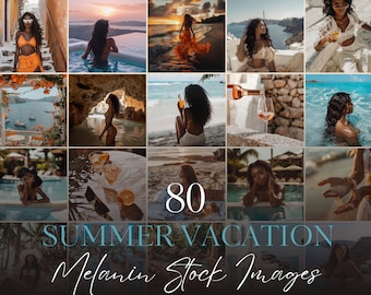 Melanin Summer Vacation Stock Photos: Faceless Travel Images (Canva)