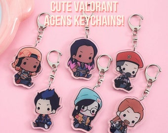 Custom Cute Valorant  Keychains! Cute Keychains of Valorant Agents Like Jett, Sage, Phoenix, Breach Cypher, Reyna and More | Made of Acrylic