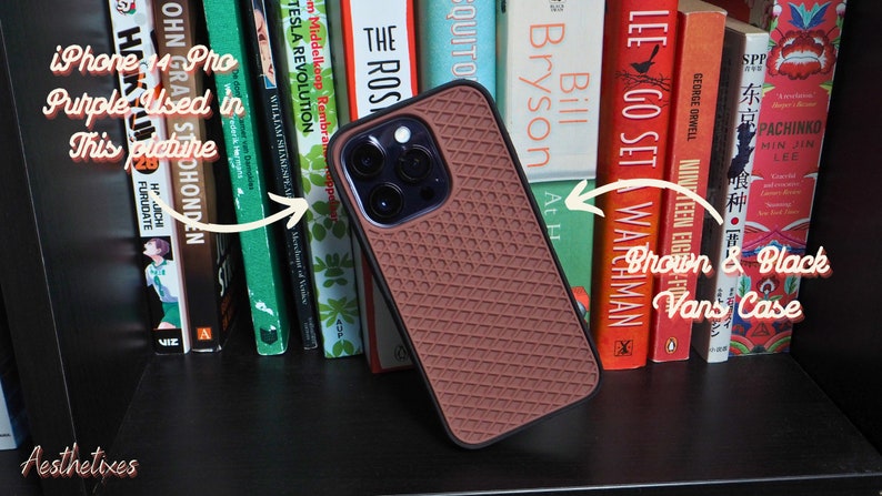 Custom Vans Inspired Case Unique Waffle Sole Rubber Case for iPhone 15, 14, 13, 12, 11, XR, XS, X OLD Skool Inspired iPhone Cases Brown and Black