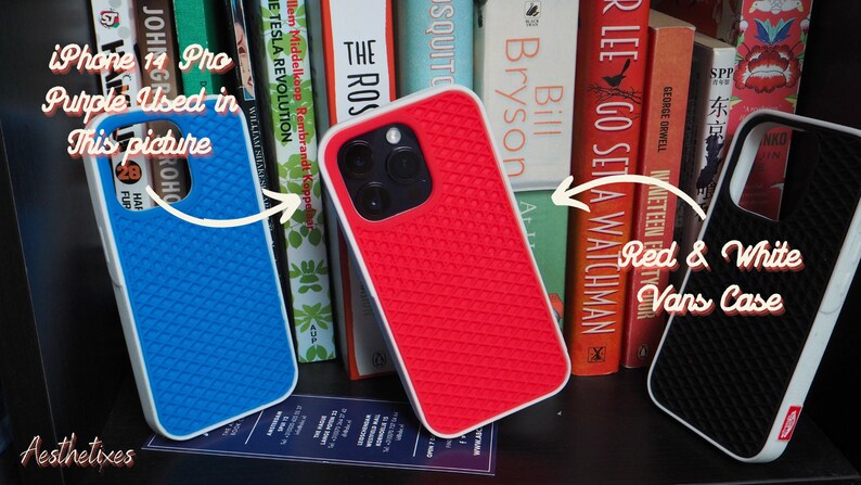 Coque personnalisée inspirée des Vans Coque en caoutchouc unique à semelle gaufrée pour iPhone 15, 14, 13, 12, 11, XR, XS, X Coques iPhone inspirées de la OLD Skool Red and White