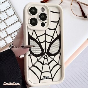 Von Spiderman inspirierte Masken-Handyhülle für iPhone 15, 14, 13, 12, 11, XR, XS, X Marvel & Spiderman inspirierte individuelle Handyhülle Bild 3