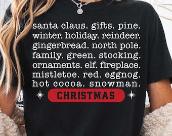 Parole di Natale SVG, Babbo Natale, Regali, Pino, Buon Natale SVG, Natale SVG, Natale divertente SVG, Natale in famiglia SVG PNG Sublimazione