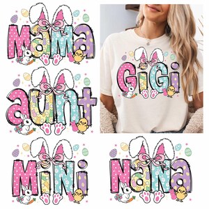 Mama Easter Coquette PNG, Happy Easter PNG, Easter Png Bundle, Mini, Nana, Aunt, Doodle Easter Designs, Retro Easter Png, Easter Bunny Png