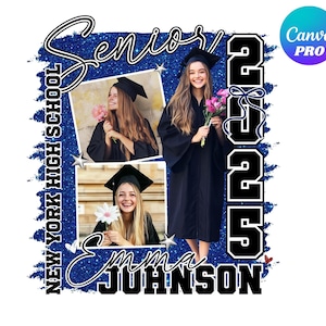 Custom Graduation 2025 Editable Canva Template, Senior 2025 Add Photo Image Digital Template, Personalized Class of 2025 Custom Senior Shirt