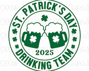 Giorno di San Patrizio SVG PNG, Squadra di bevitori Trifoglio Trifoglio, Divertente Giorno di San Patrizio Svg, Birra irlandese fortunata, File Svg per Cricut, Sublimazione Png