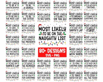 Most Likely To Christmas Bundle Svg, Most Likely To png, Funny Christmas Svg, Christmas Most Likely To Svg, Family Matching Christmas Shirts