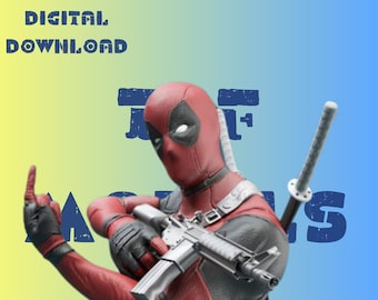 Dedpool Super Statue Model STL File STL Model 3D Easy Printable File