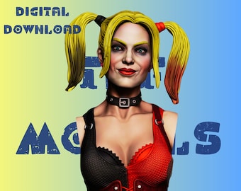 Hrley Qnn Super Bust Model STL File STL Model 3D Easy Printable File