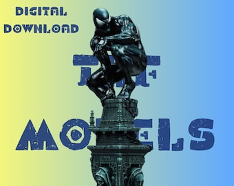 Black Spder Statue Model STL File STL Model 3D Easy Printable File