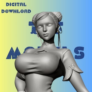 May include: A gray 3D model of a woman with a ponytail, wearing a sleeveless top with a high neckline and a decorative design on the sleeves. The model is posed with one hand on her hip and the other arm bent at the elbow.