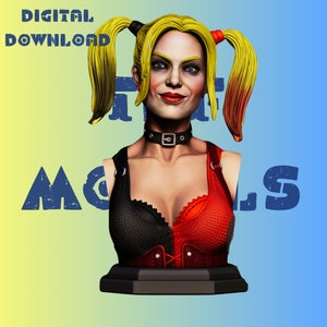 Hrley Qnn Super Bust Model STL File STL Model 3D Easy Printable File