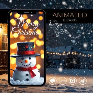 Gepersonaliseerde geanimeerde kerste-kaart: feestelijke kerstwens, aangepaste digitale kaart, milieuvriendelijk ontwerp