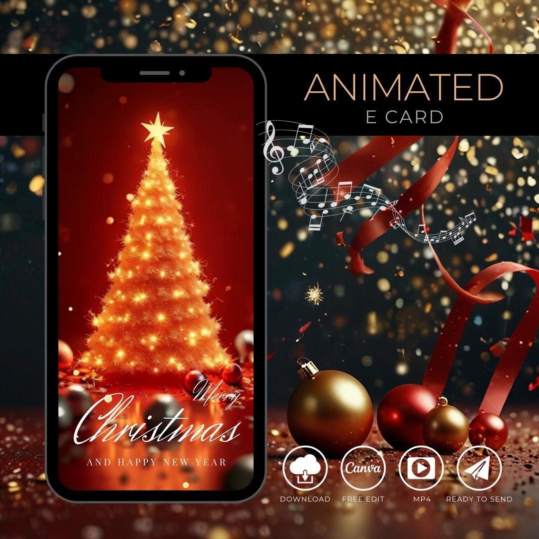 Editable Animated Christmas E-card Template – Personalized Holiday ...
