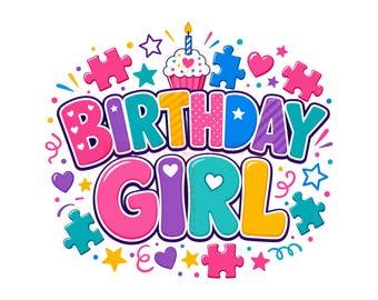 Autism Birthday Girl PNG, Birthday Sublimation Design, Autism Awareness Digital Download