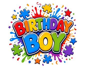 Autism Birthday Png, Autism Boy Birthday Png, Autism Birthday, Birthday Boy Png, Birthday Boy Shirt Png, Autism Awareness Puzzle Piece Png