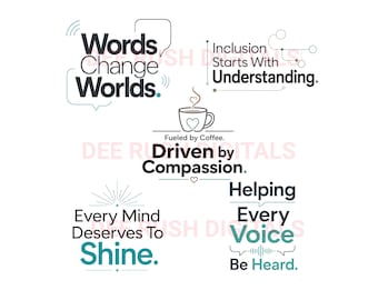 Autism Professional Png Bundle, 5 Special Education & Speech Therapy Typography Designs, RBT Teacher SLP Sublimation Bundle Digital Download